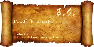 Babák Orsika névjegykártya
